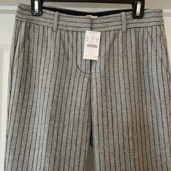 NWT JCREW WOOL PIN STRIPPED PANTS. SIZE 2. - Picture 2 of 5